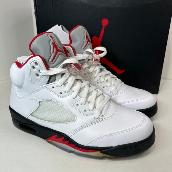 Air Jordan 5 Retro Fire Red Silver Tongue Men’s 9.5 (2012) – Style 136027-100 - Picture 2 of 16
